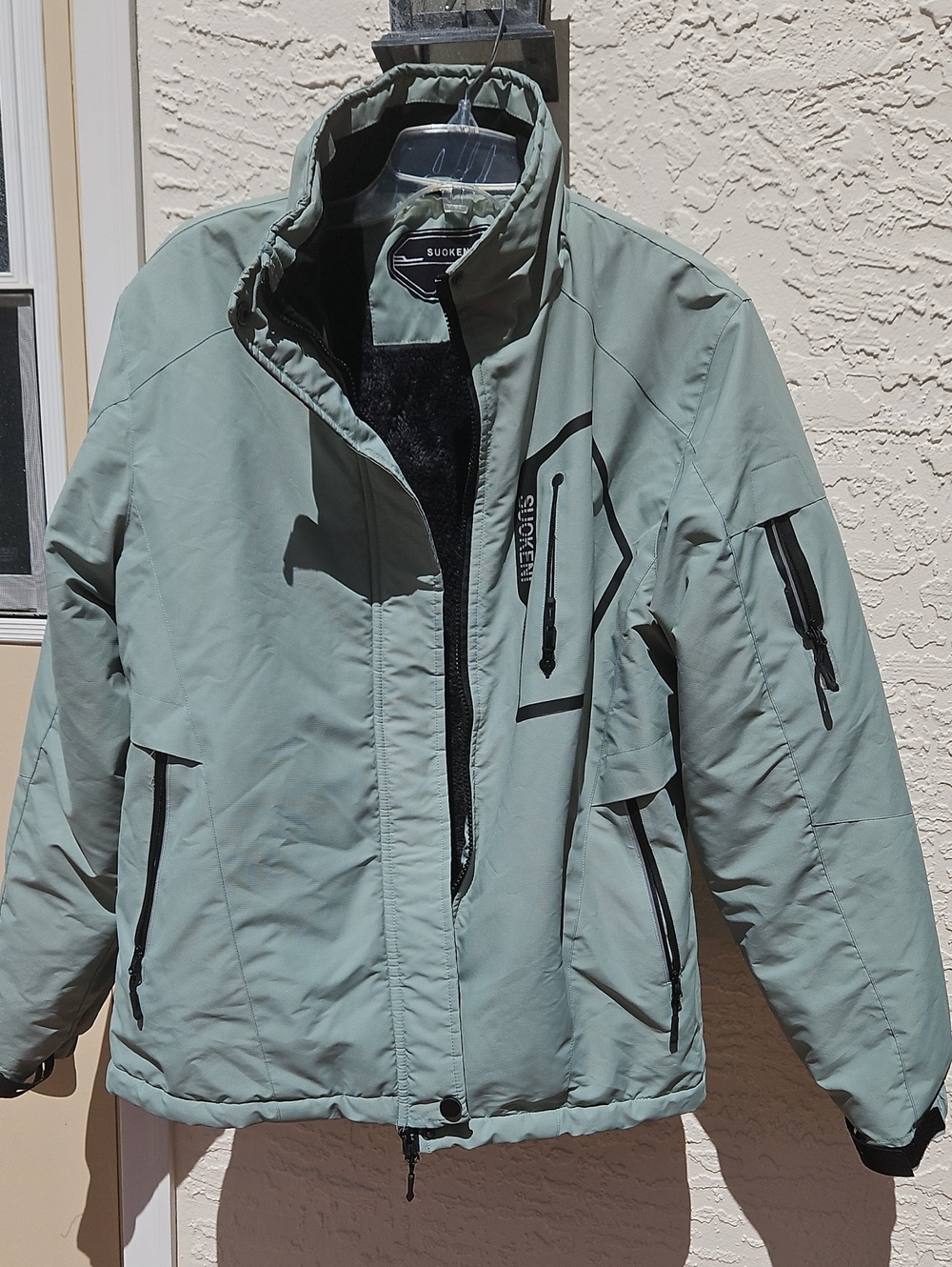 Men's Sage Green Insulated Jacket W/ Hat